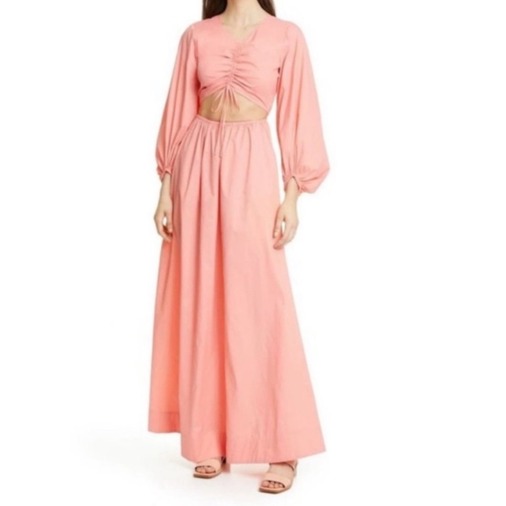 STAUD Long Sleeve Dress in Elegant Pink